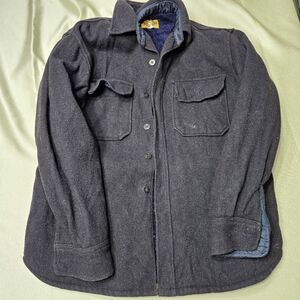 VINTAGE WEATHER-GAY C.P.O. JACKET - NAVY BLUE - EUC